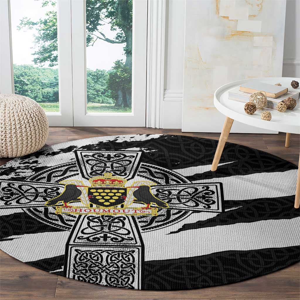 Cornwall Celtic Cross Round Carpet Coat Of Arms - Wonder Print Shop
