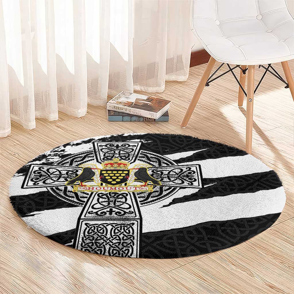Cornwall Celtic Cross Round Carpet Coat Of Arms - Wonder Print Shop