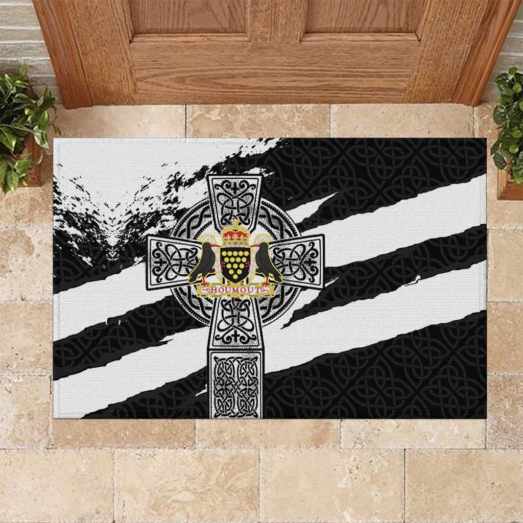 Cornwall Celtic Cross Rubber Doormat Coat Of Arms - Wonder Print Shop