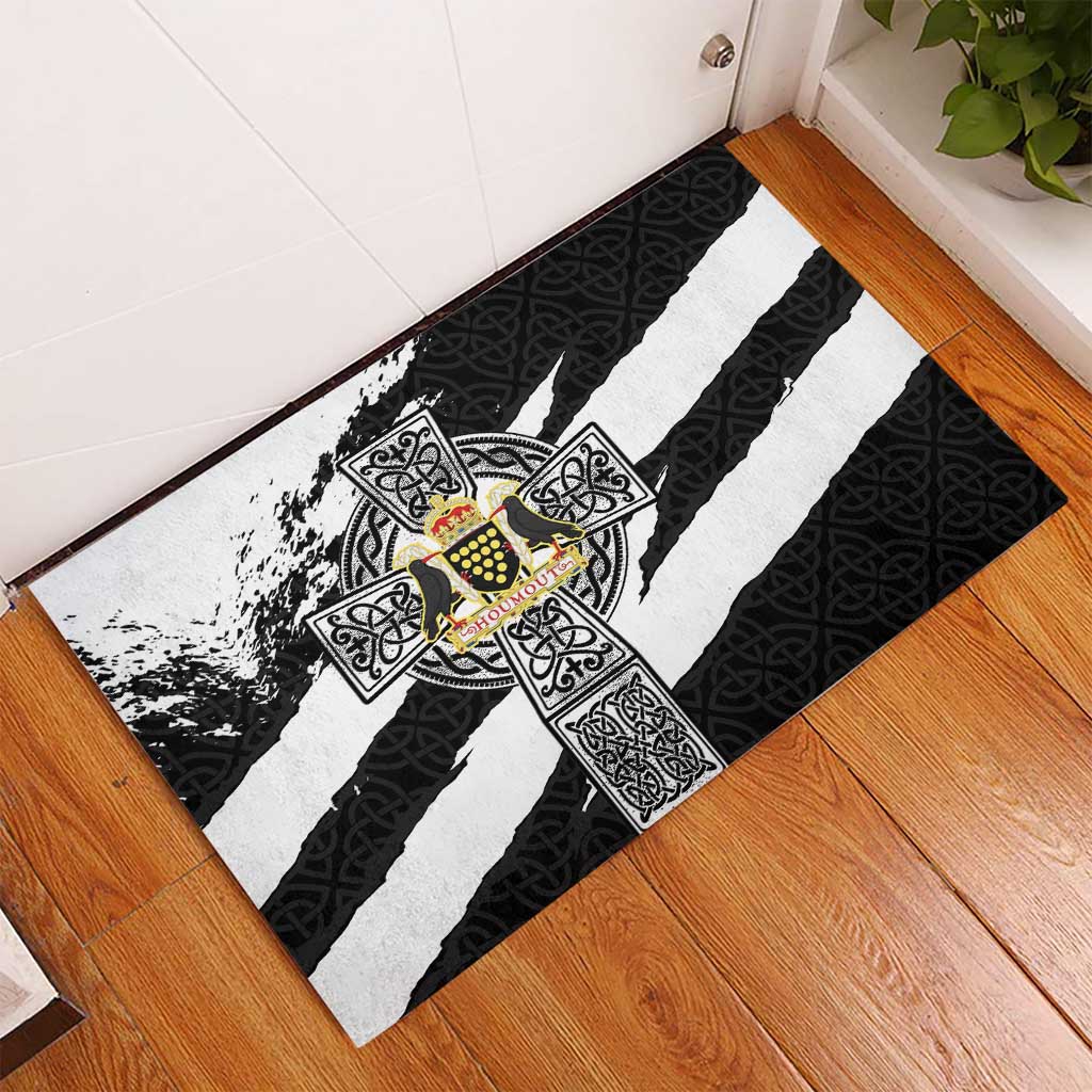 Cornwall Celtic Cross Rubber Doormat Coat Of Arms - Wonder Print Shop