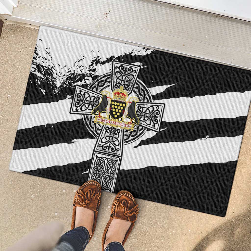 Cornwall Celtic Cross Rubber Doormat Coat Of Arms - Wonder Print Shop