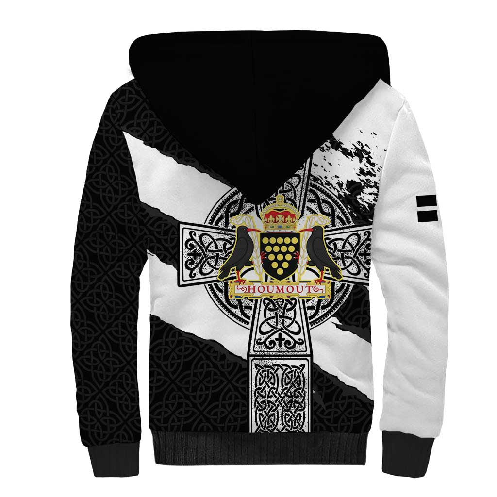 Cornwall Celtic Cross Sherpa Hoodie Coat Of Arms - Wonder Print Shop