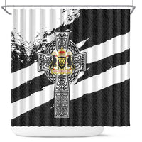 Cornwall Celtic Cross Shower Curtain Coat Of Arms - Wonder Print Shop