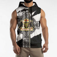 Cornwall Celtic Cross Sleeveless Zip Hoodie Coat Of Arms - Wonder Print Shop