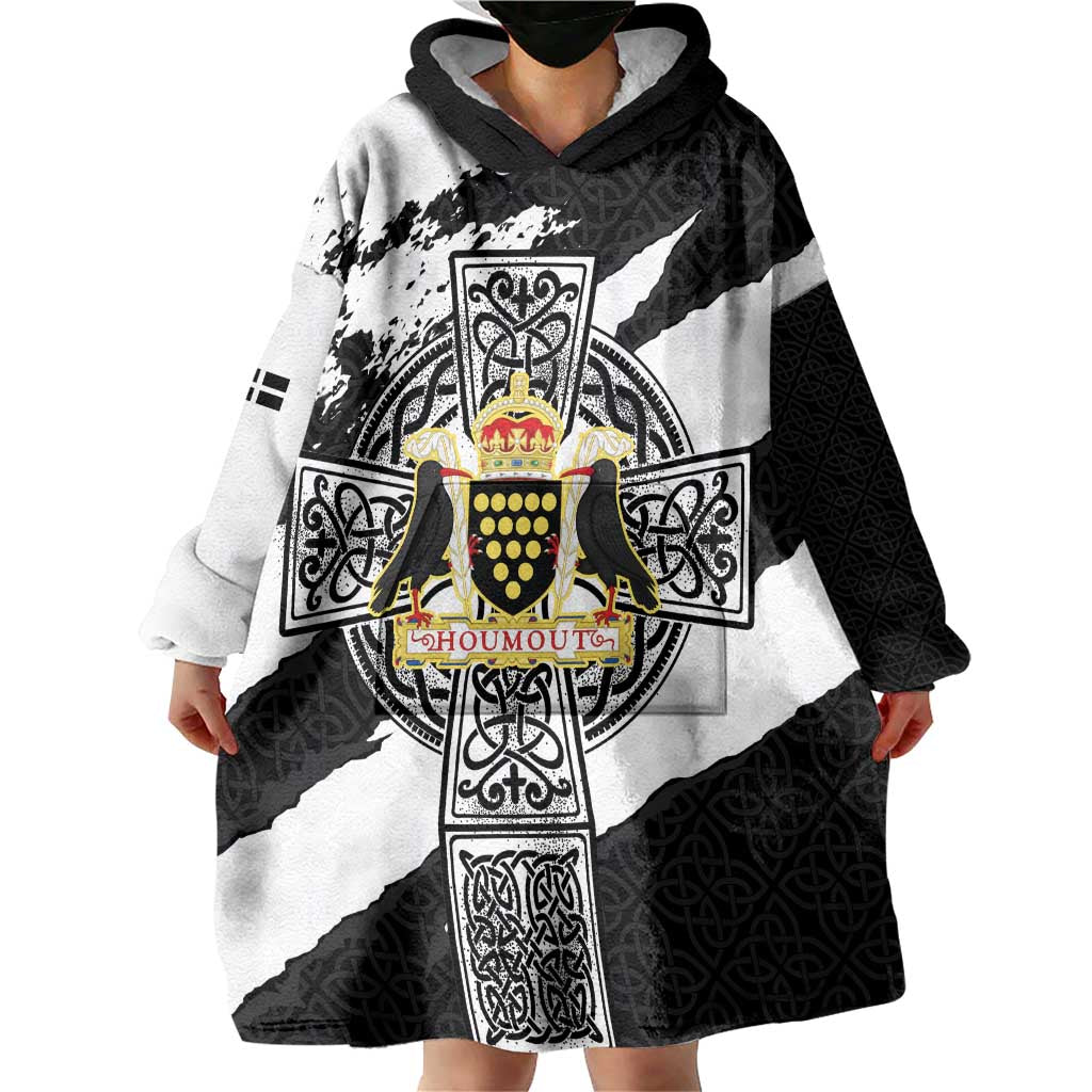 Cornwall Celtic Cross Wearable Blanket Hoodie Coat Of Arms - Wonder Print Shop