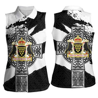 Cornwall Celtic Cross Women Sleeveless Polo Shirt Coat Of Arms - Wonder Print Shop