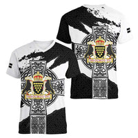 Cornwall Celtic Cross Women V-Neck T-Shirt Coat Of Arms - Wonder Print Shop