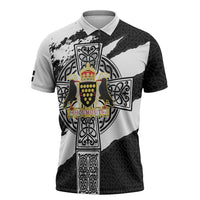 Cornwall Celtic Cross Zipper Polo Shirt Coat Of Arms - Wonder Print Shop