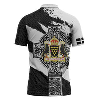 Cornwall Celtic Cross Zipper Polo Shirt Coat Of Arms - Wonder Print Shop