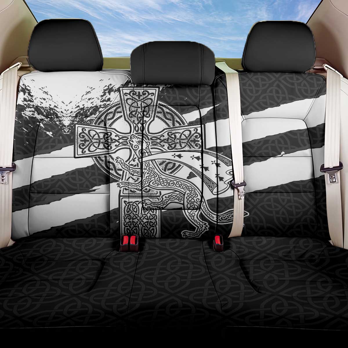 Brittany Celtic Cross Back Car Seat Cover Celtic Pattern - Wonder Print Shop