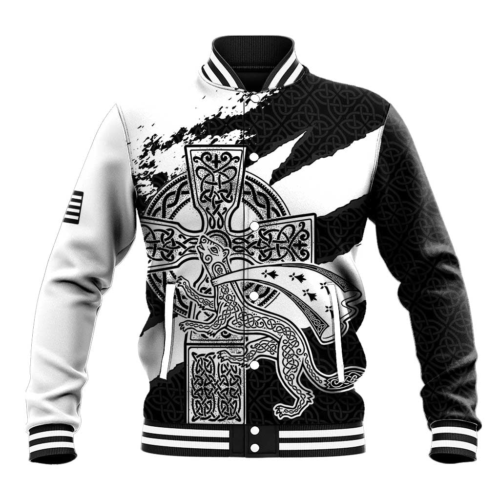 Brittany Celtic Cross Baseball Jacket Celtic Pattern - Wonder Print Shop