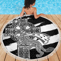Brittany Celtic Cross Beach Blanket Celtic Pattern - Wonder Print Shop