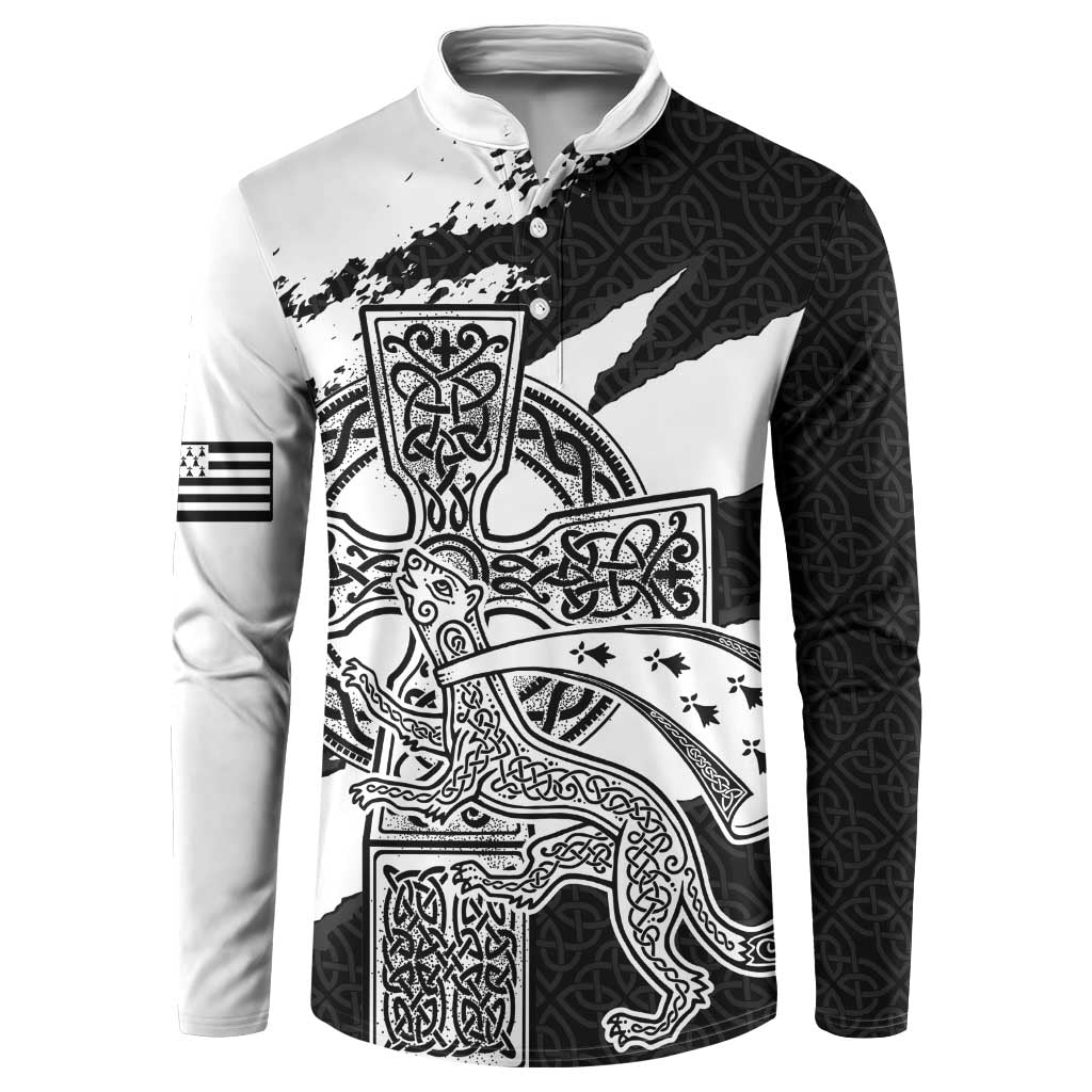 Brittany Celtic Cross Button Sweatshirt Celtic Pattern - Wonder Print Shop