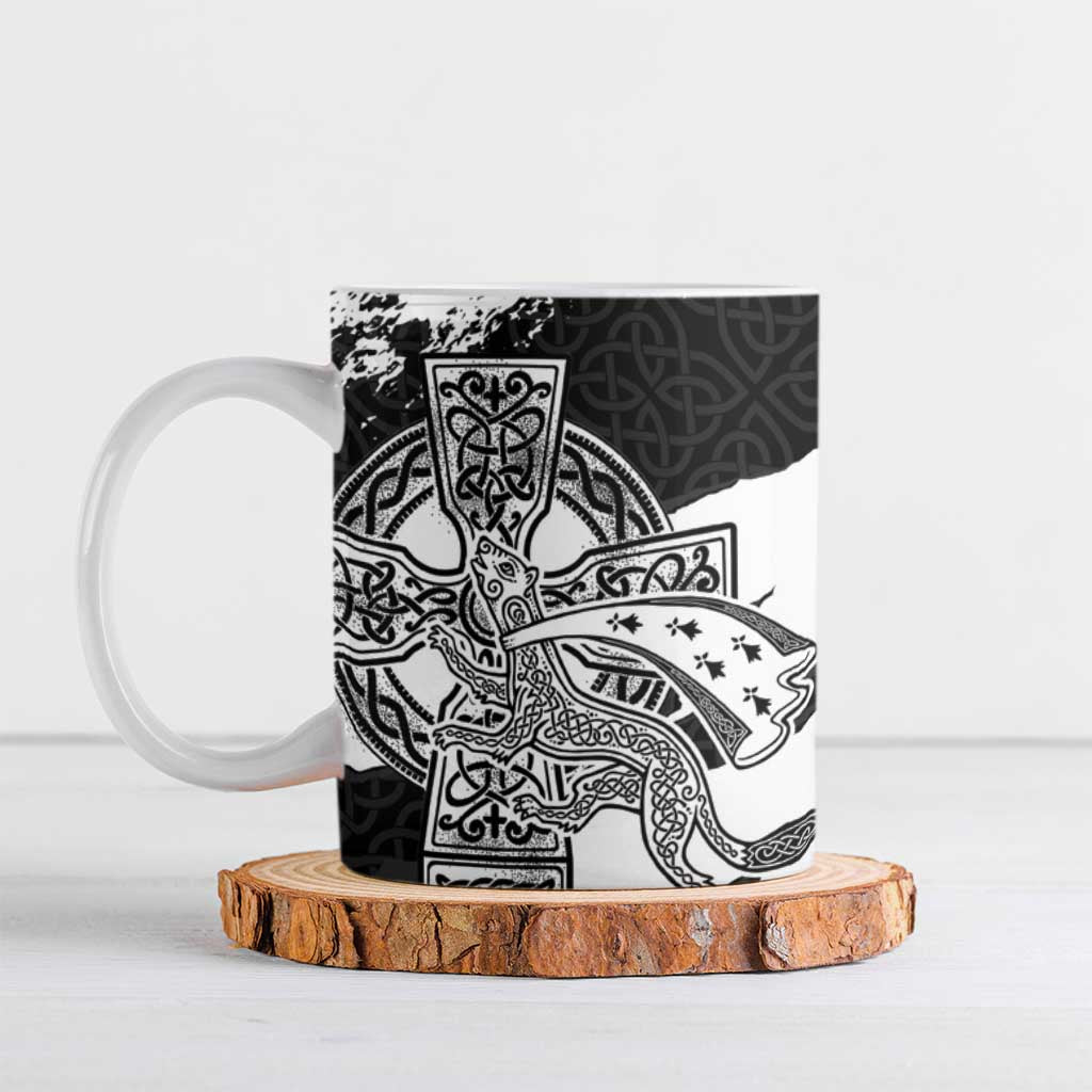 Brittany Celtic Cross Ceramic Mug Celtic Pattern - Wonder Print Shop