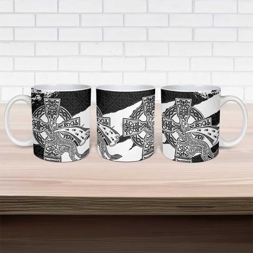 Brittany Celtic Cross Ceramic Mug Celtic Pattern - Wonder Print Shop