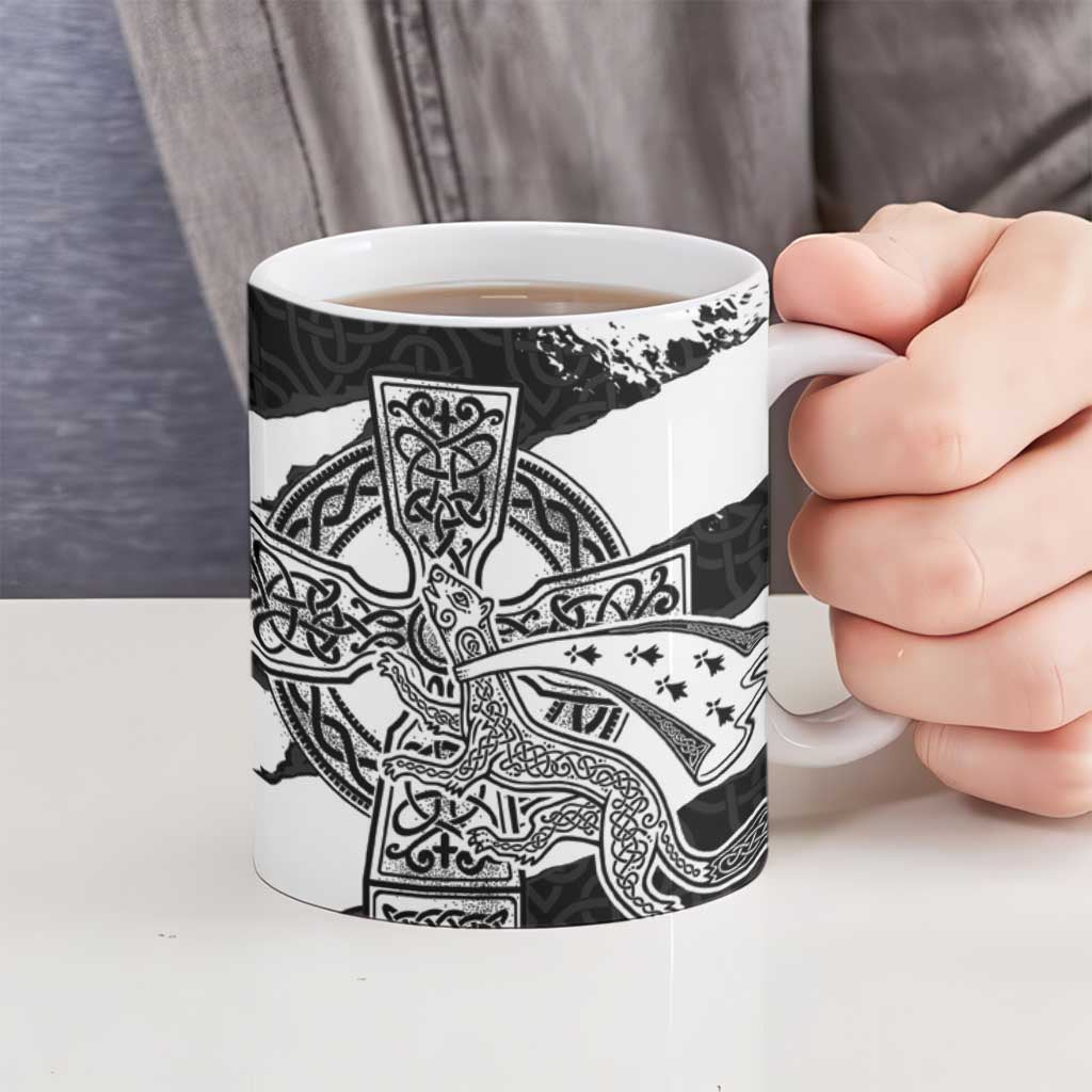 Brittany Celtic Cross Ceramic Mug Celtic Pattern - Wonder Print Shop