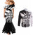 Brittany Celtic Cross Couples Matching Mermaid Dress and Long Sleeve Button Shirt Celtic Pattern - Wonder Print Shop