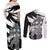 Brittany Celtic Cross Couples Matching Off Shoulder Maxi Dress and Long Sleeve Button Shirt Celtic Pattern - Wonder Print Shop