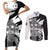 Brittany Celtic Cross Couples Matching Short Sleeve Bodycon Dress and Long Sleeve Button Shirt Celtic Pattern - Wonder Print Shop