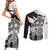 Brittany Celtic Cross Couples Matching Short Sleeve Bodycon Dress and Long Sleeve Button Shirt Celtic Pattern - Wonder Print Shop