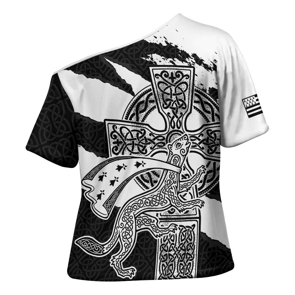 Brittany Celtic Cross Cross Shoulder Shirt Celtic Pattern - Wonder Print Shop