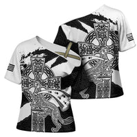 Brittany Celtic Cross Cross Shoulder Shirt Celtic Pattern - Wonder Print Shop