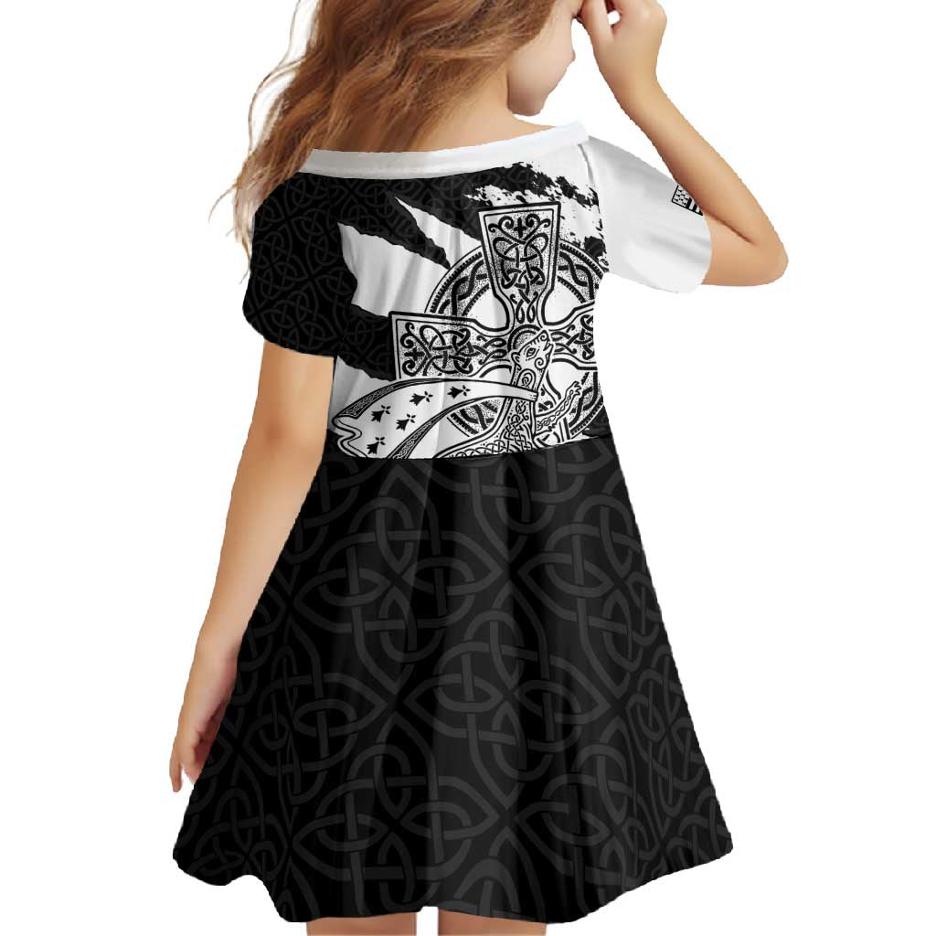 Brittany Celtic Cross Family Matching Long Sleeve Bodycon Dress and Hawaiian Shirt Celtic Pattern - Wonder Print Shop