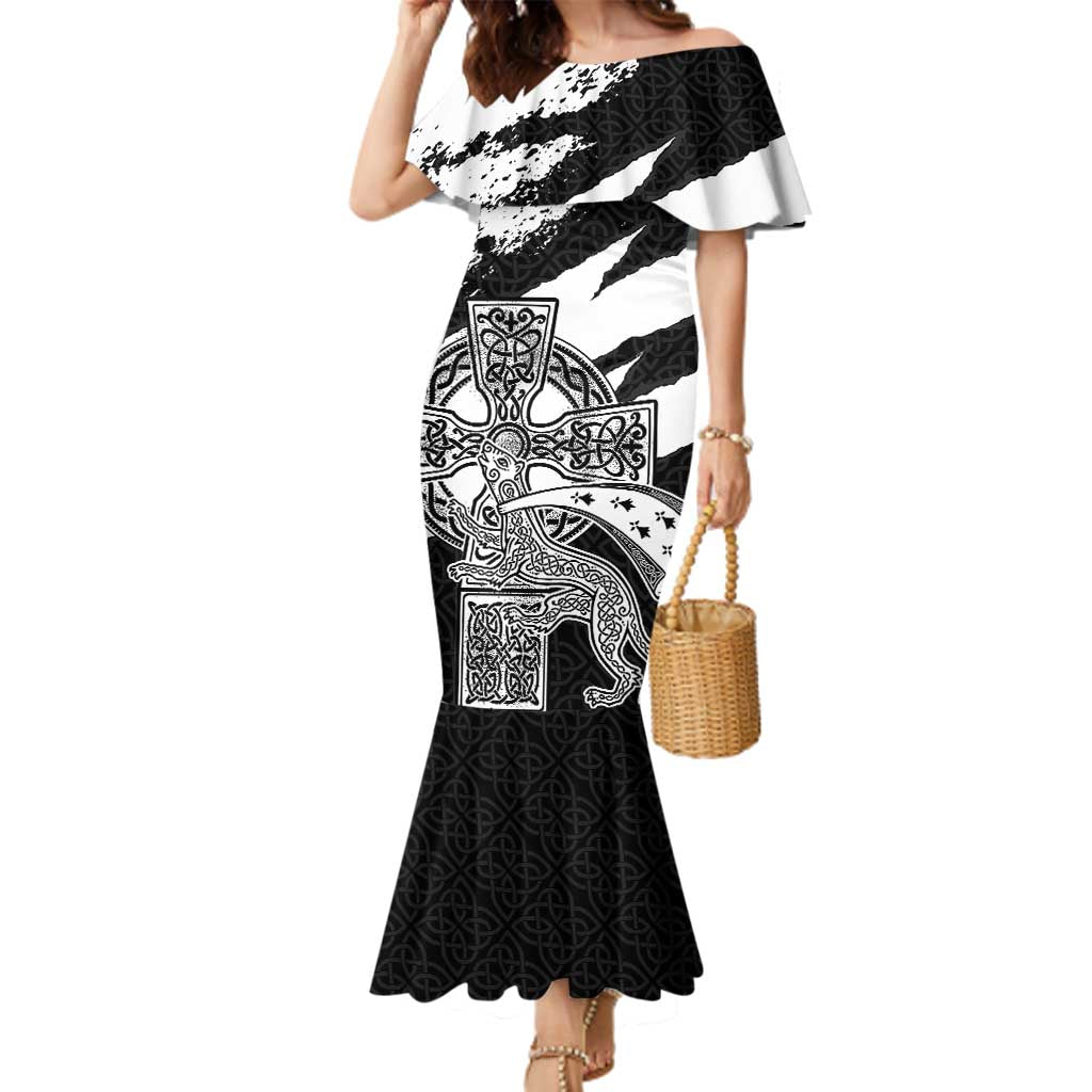 Brittany Celtic Cross Family Matching Mermaid Dress and Hawaiian Shirt Celtic Pattern - Wonder Print Shop