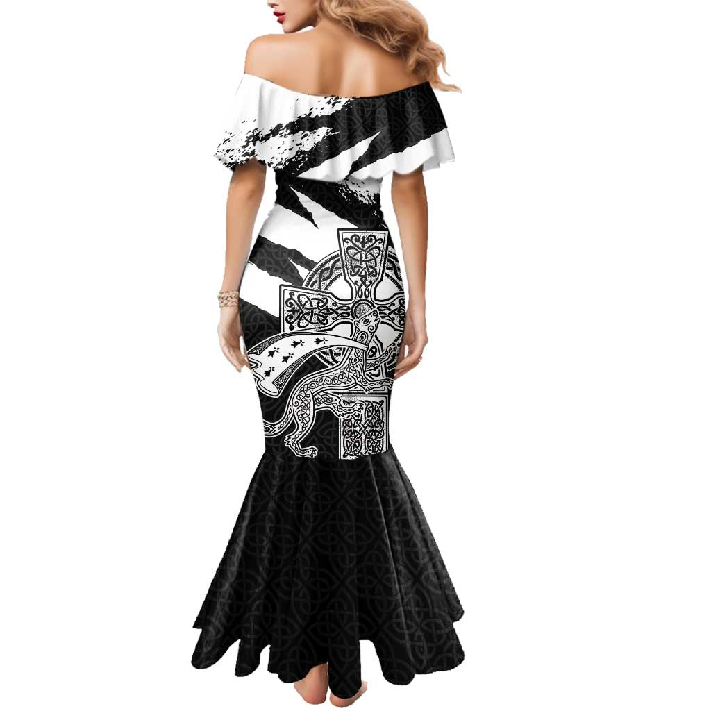 Brittany Celtic Cross Family Matching Mermaid Dress and Hawaiian Shirt Celtic Pattern - Wonder Print Shop