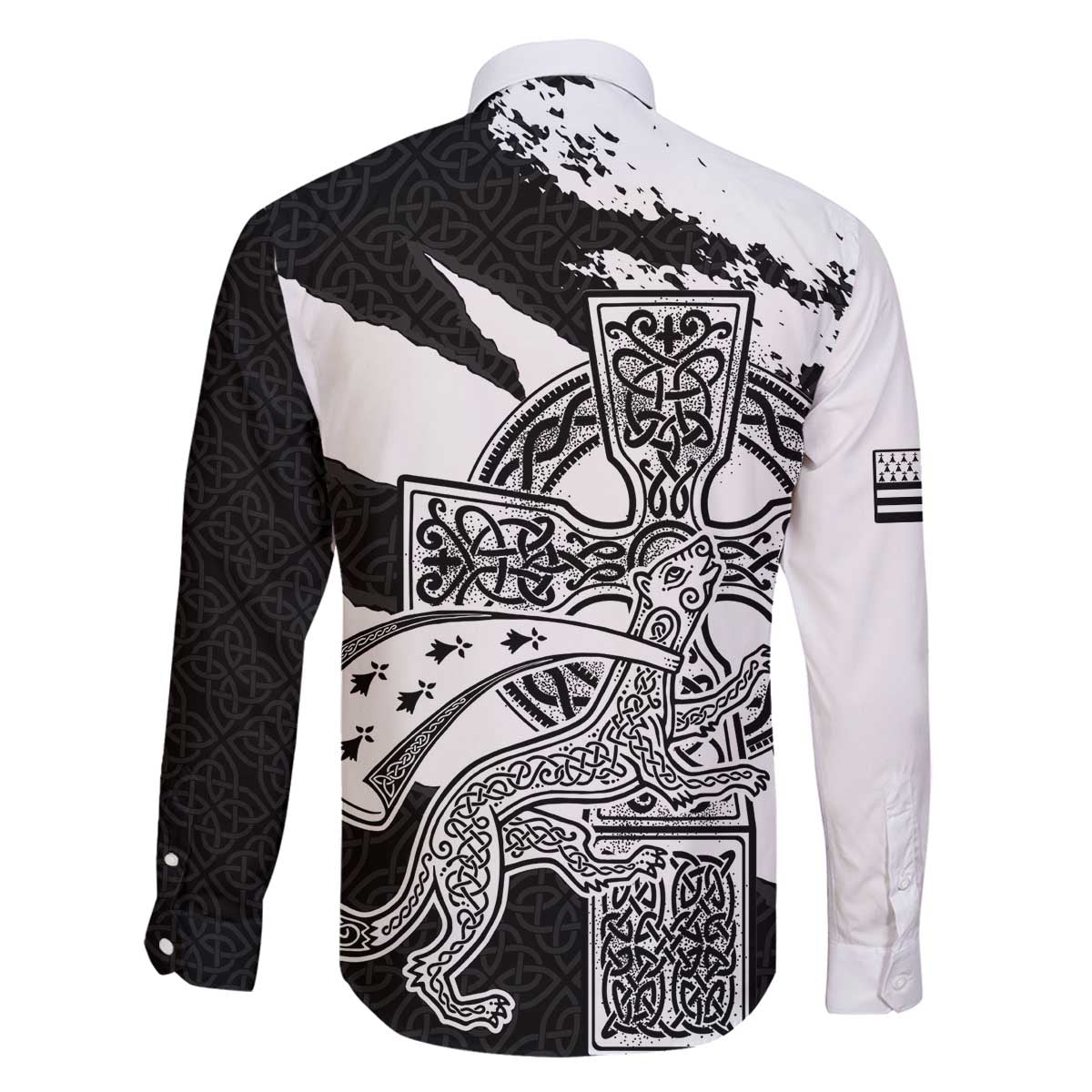 Brittany Celtic Cross Family Matching Off The Shoulder Long Sleeve Dress and Hawaiian Shirt Celtic Pattern - Wonder Print Shop