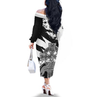 Brittany Celtic Cross Family Matching Off The Shoulder Long Sleeve Dress and Hawaiian Shirt Celtic Pattern - Wonder Print Shop