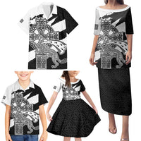 Brittany Celtic Cross Family Matching Puletasi and Hawaiian Shirt Celtic Pattern - Wonder Print Shop