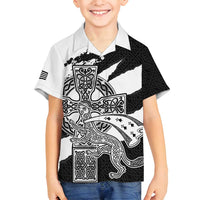 Brittany Celtic Cross Family Matching Puletasi and Hawaiian Shirt Celtic Pattern - Wonder Print Shop