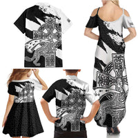Brittany Celtic Cross Family Matching Summer Maxi Dress and Hawaiian Shirt Celtic Pattern - Wonder Print Shop