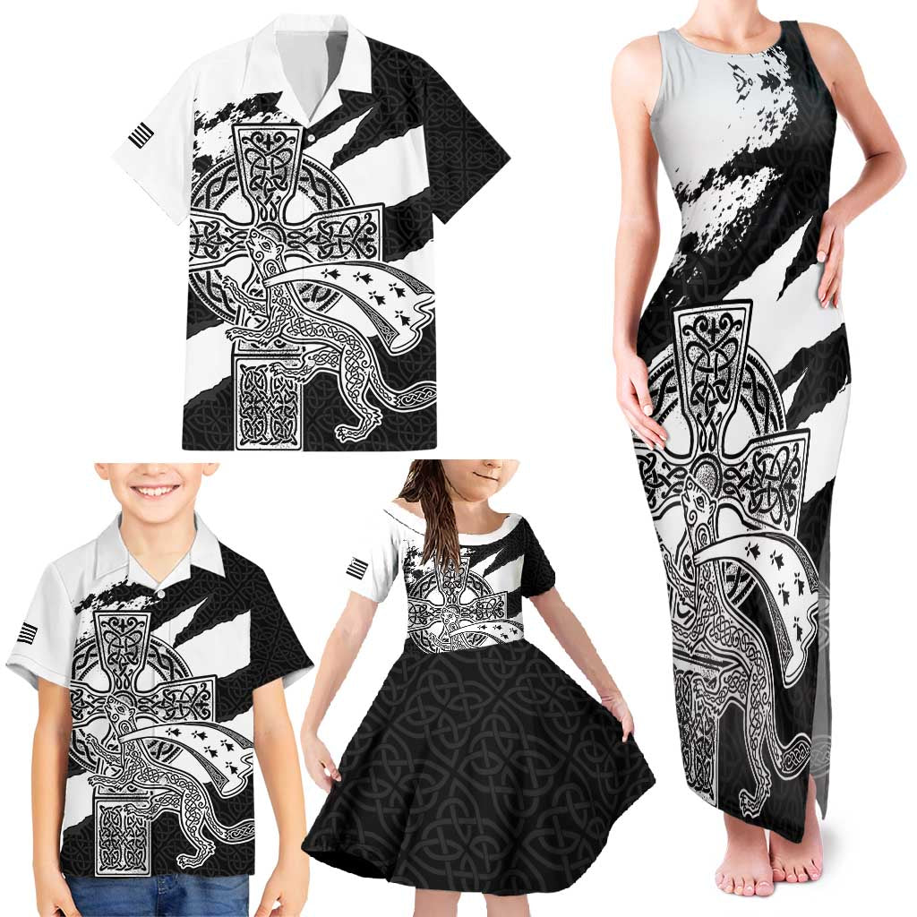 Brittany Celtic Cross Family Matching Tank Maxi Dress and Hawaiian Shirt Celtic Pattern - Wonder Print Shop