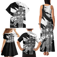 Brittany Celtic Cross Family Matching Tank Maxi Dress and Hawaiian Shirt Celtic Pattern - Wonder Print Shop