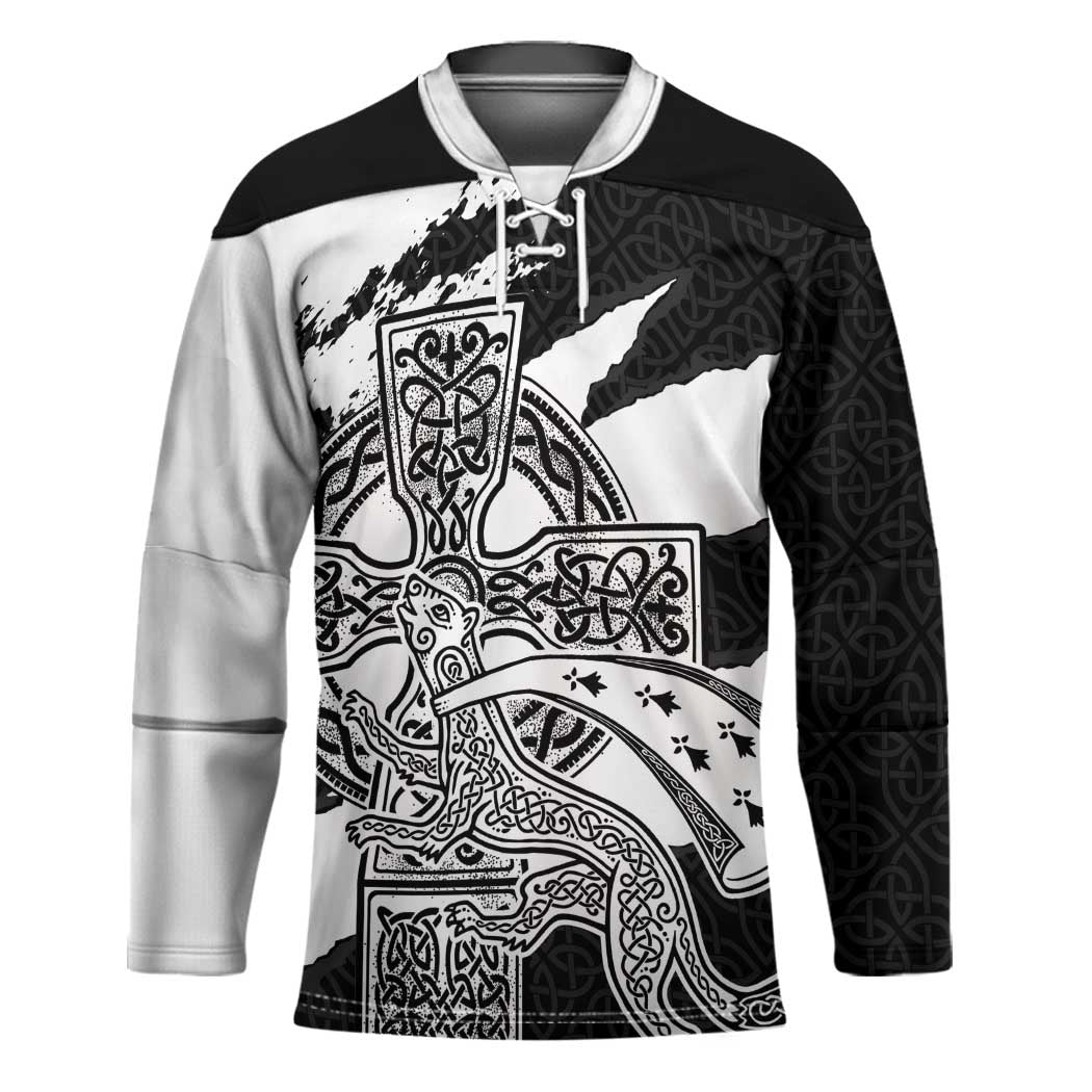 Brittany Celtic Cross Hockey Jersey Celtic Pattern - Wonder Print Shop