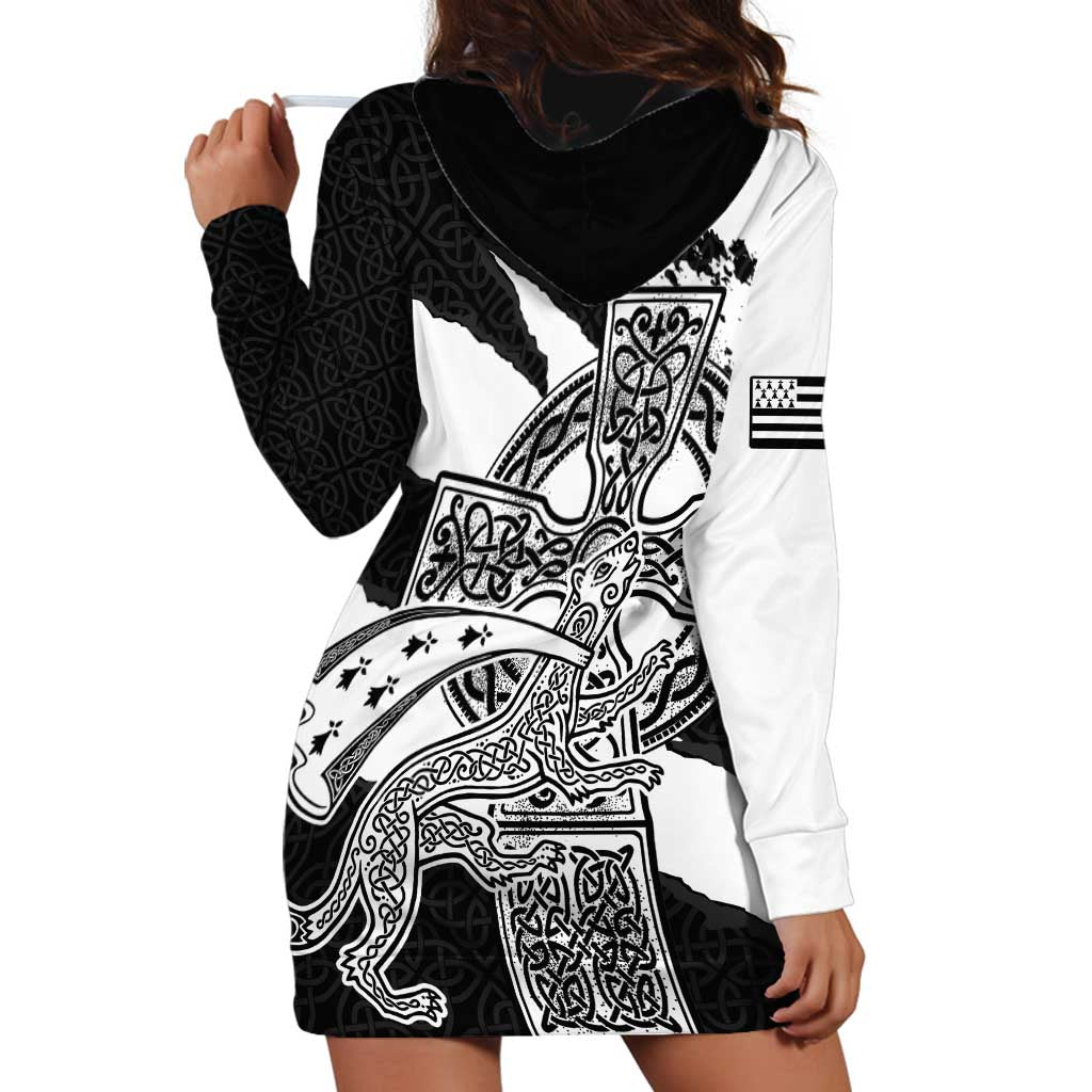 Brittany Celtic Cross Hoodie Dress Celtic Pattern - Wonder Print Shop