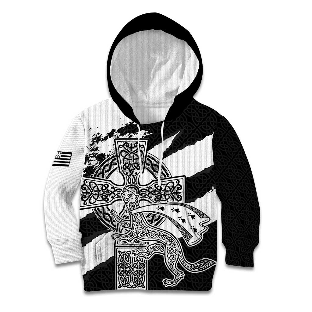 Brittany Celtic Cross Kid Hoodie Celtic Pattern - Wonder Print Shop