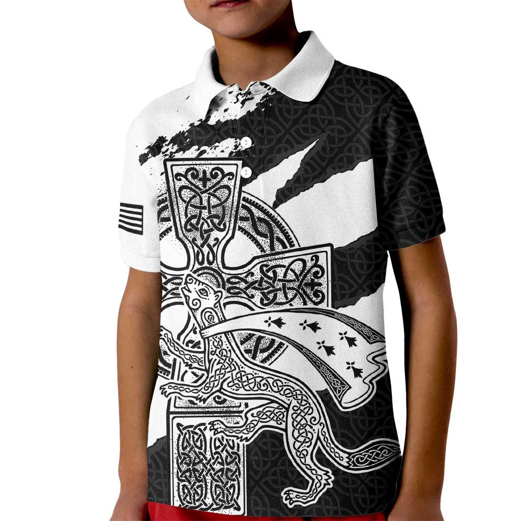 Brittany Celtic Cross Kid Polo Shirt Celtic Pattern - Wonder Print Shop