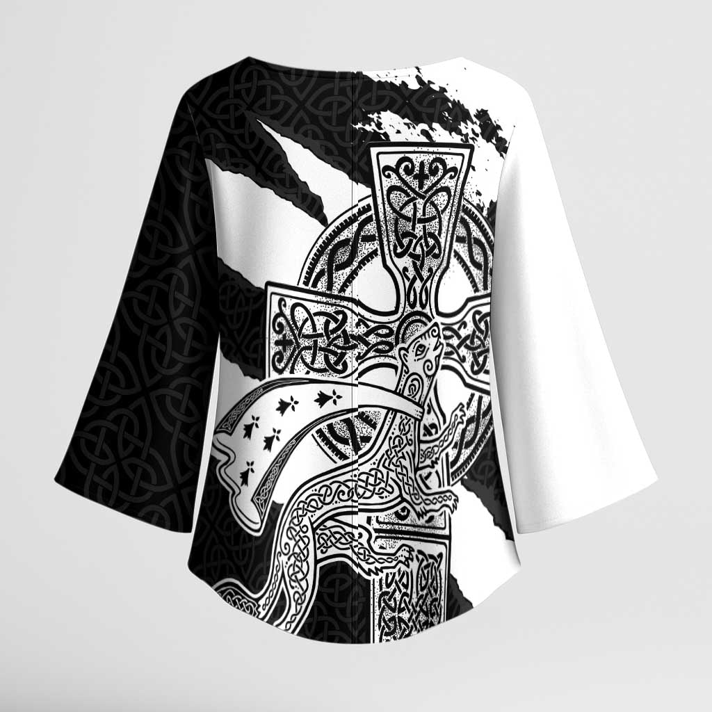 Brittany Celtic Cross Kimono Sleeve Blouse Celtic Pattern - Wonder Print Shop