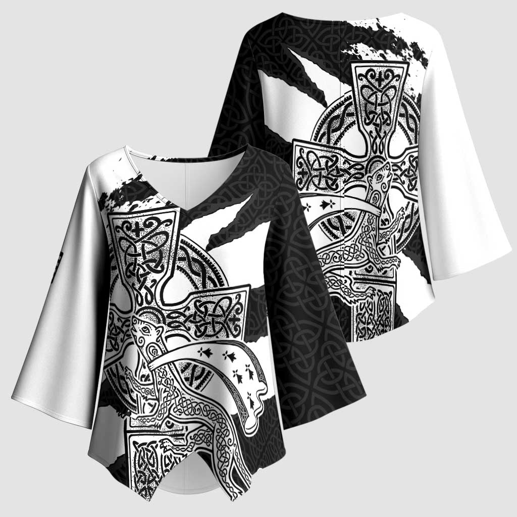 Brittany Celtic Cross Kimono Sleeve Blouse Celtic Pattern - Wonder Print Shop