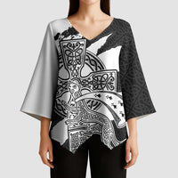 Brittany Celtic Cross Kimono Sleeve Blouse Celtic Pattern - Wonder Print Shop