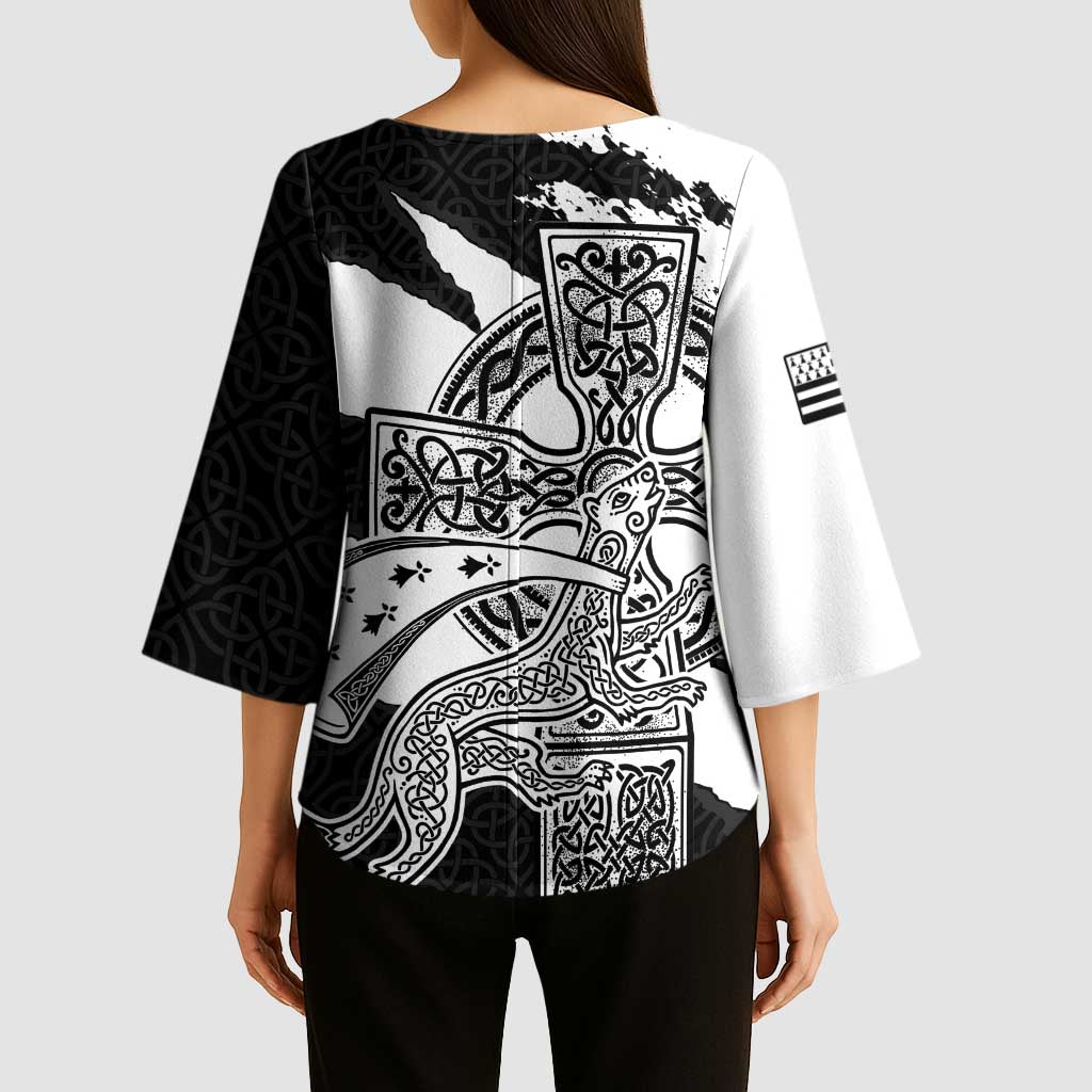 Brittany Celtic Cross Kimono Sleeve Blouse Celtic Pattern - Wonder Print Shop