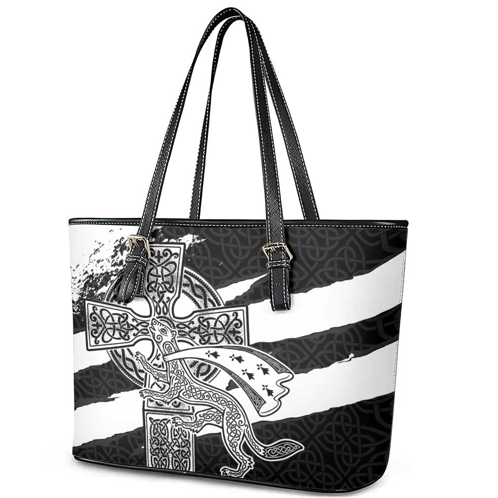 Brittany Celtic Cross Leather Tote Bag Celtic Pattern - Wonder Print Shop