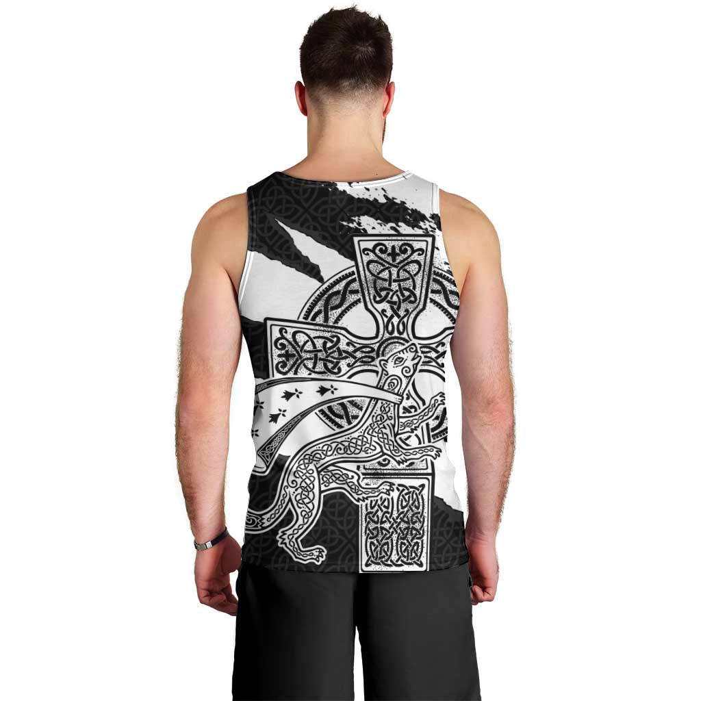 Brittany Celtic Cross Men Tank Top Celtic Pattern - Wonder Print Shop