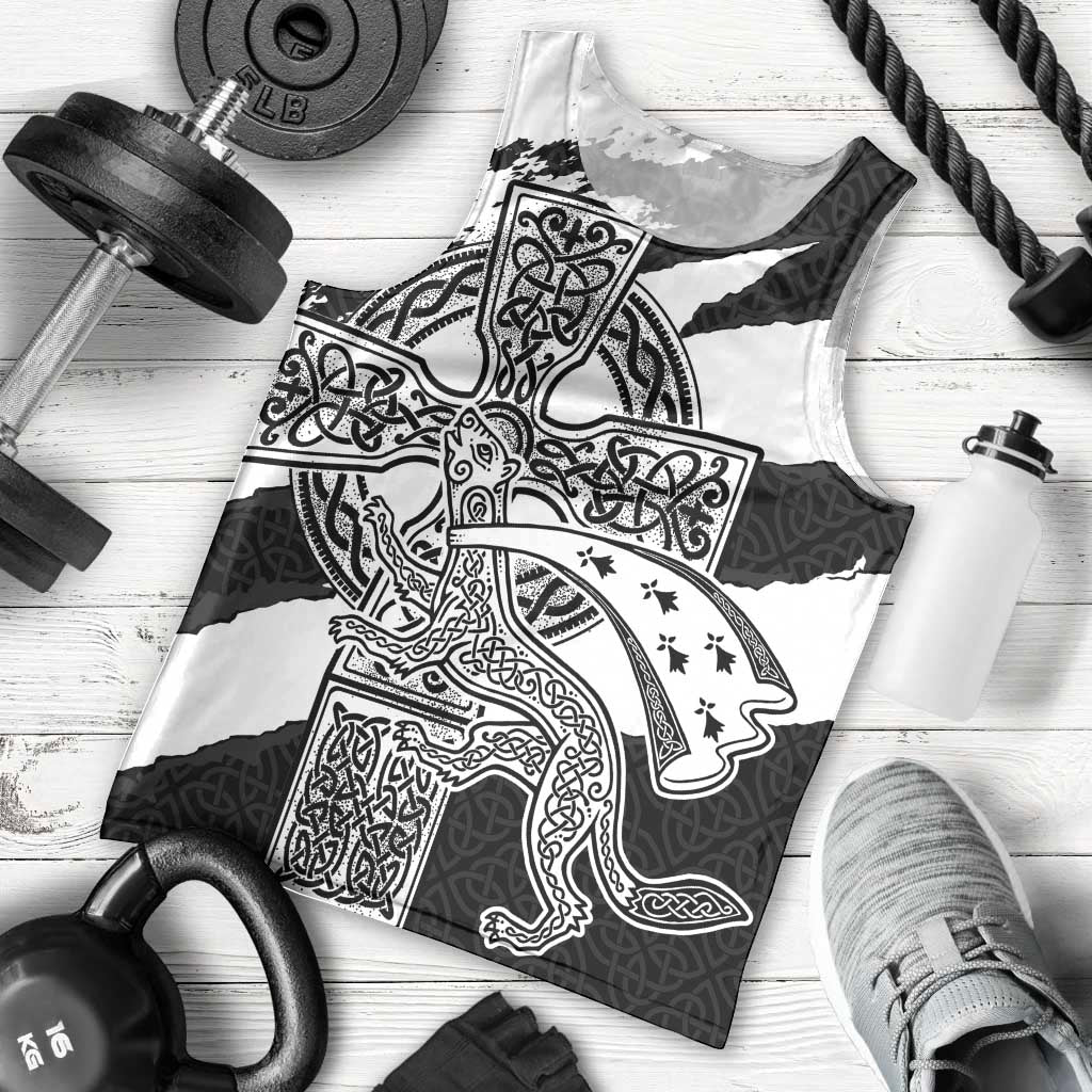Brittany Celtic Cross Men Tank Top Celtic Pattern - Wonder Print Shop