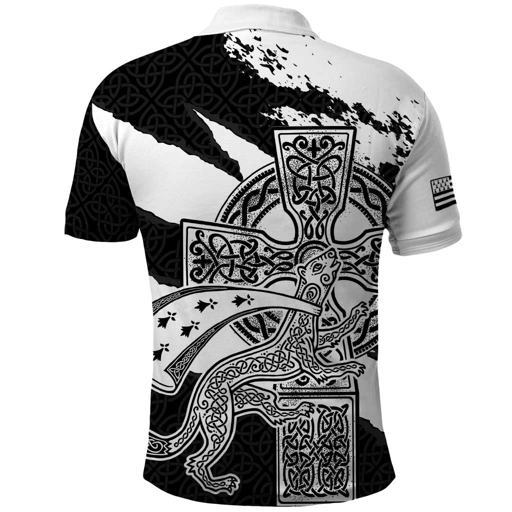 Brittany Celtic Cross Polo Shirt Celtic Pattern - Wonder Print Shop