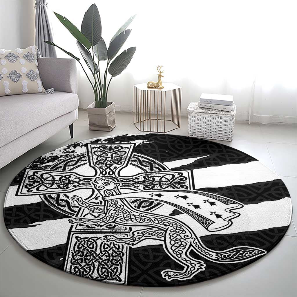 Brittany Celtic Cross Round Carpet Celtic Pattern - Wonder Print Shop