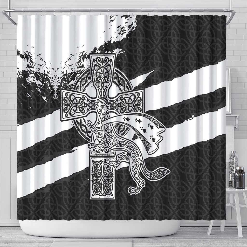 Brittany Celtic Cross Shower Curtain Celtic Pattern - Wonder Print Shop